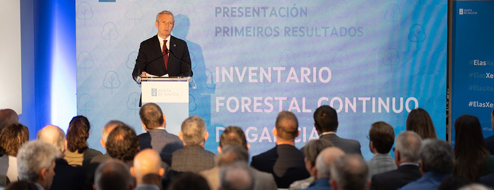 El presidente de la Xunta participó en la presentación de los primeros resultados del Inventario Forestal Continuo de Galicia.