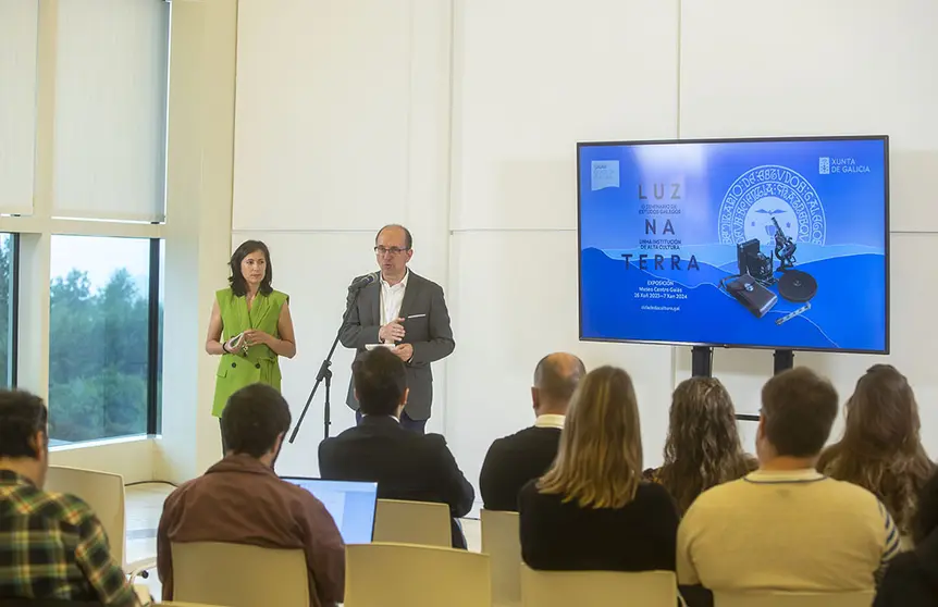 El director xeral de Cultura, Anxo M. Lorenzo, y directora-gerente de la Cidade da Cultura, Ana Isabel Vázquez, explican las iniciativas previstas para los próximos meses.