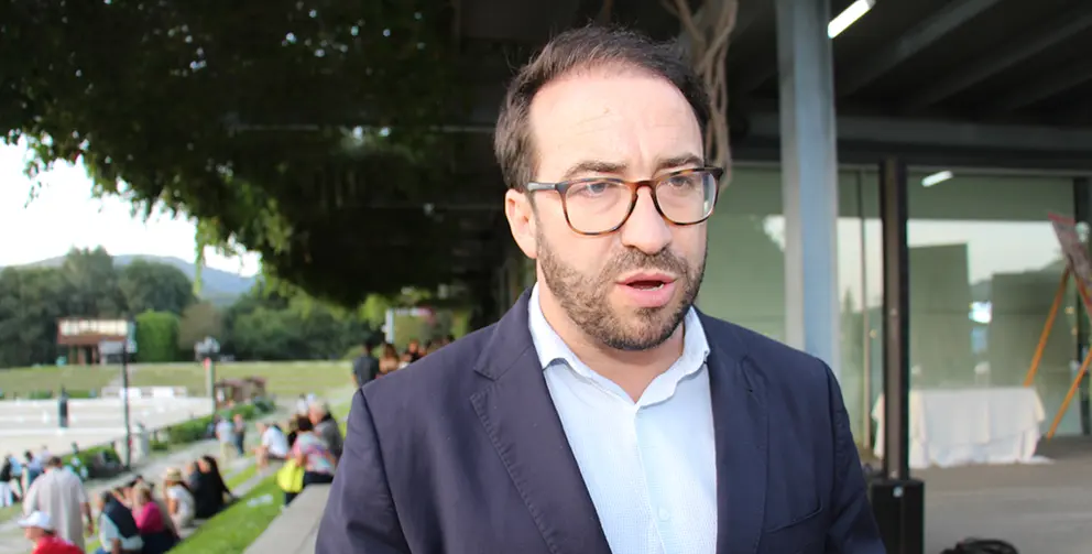 Paulo Barreiro de Sousa, primer teniente de alcalde y concejal de Turismo, en ExpoLima el jueves tras la presentación da Feira do Cavalo.