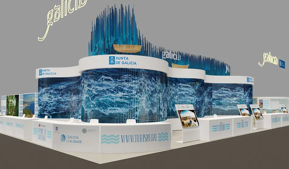 Turismo de Galicia presenta en FITUR un renovado expositor temático con un alto grado de originalidad en torno a la calidad del destino gallego y los recursos vinculados al agua en todas sus vertientes.