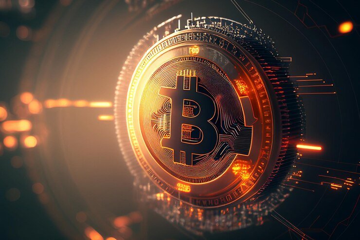 Bitcoin, simbolo de dinero digital.