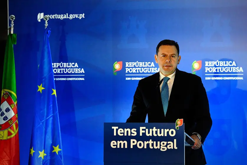 Luís Montenegro, no final do Conselho de Ministros dedicado à Juventude. Braga.