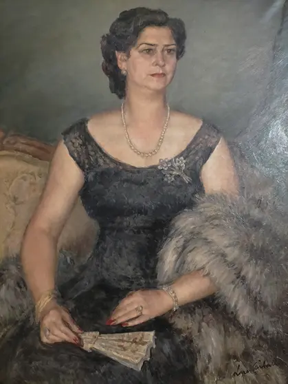 Retratos del joyero &Aacute;ngel Iglesias y su mujer Mar&iacute;a del Pilar Acu&ntilde;a, obras del pintor L&oacute;pez Carballo.