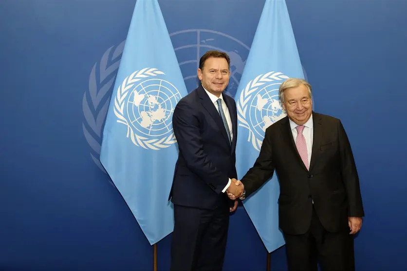 Primeiro-Ministro, Luís Montenegro com o Secretário-Geral da ONU, António Guterres.