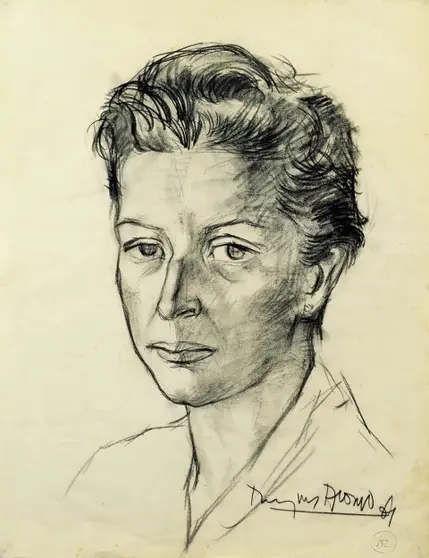 Los bocetos realizados a carboncillo le servían a Rafael Alonso para adentrase en el interior del retratado, los realizaba como un estudio previo, un ensayo del trabajo final.