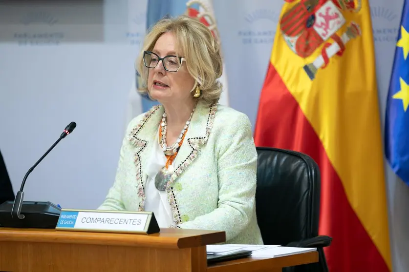 La directora general de Planificación y Reforma Sanitaria, Sofía López Linares, intervino en el marco de la Comisión 3ª de Economía, Facenda y Presupuestos del Parlamento gallego,