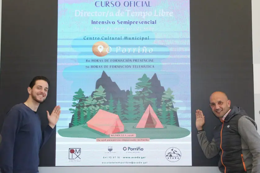 O alcalde, Alejandro Lorenzo, co concelleiro de Xuventude, Antonio Barros.