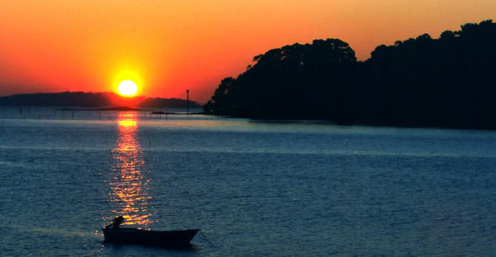 Puesta de sol en Cortegada.