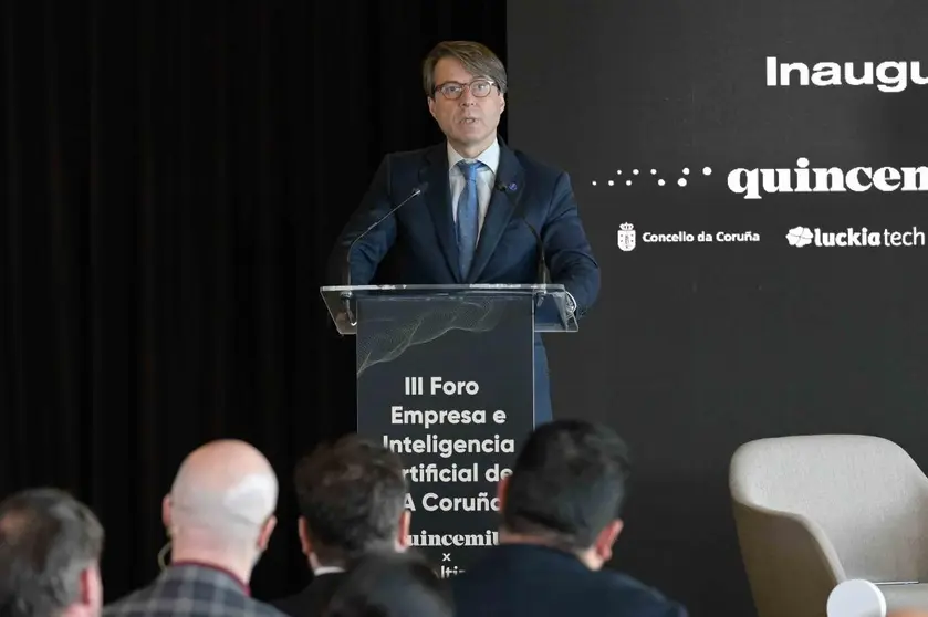 O conselleiro de Facenda e Administración Pública participou no III Foro Empresa e Intelixencia Artificial.