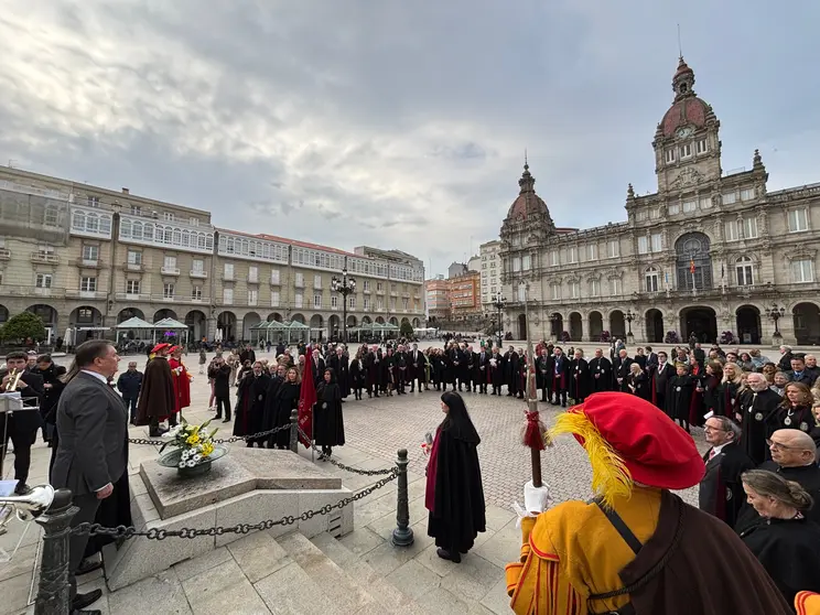O novo mestre, José Manuel Vázquez Forno, durante o acto de investidura.