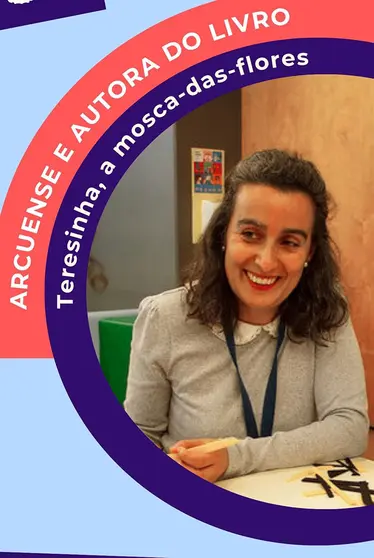 Andreia Penado, bióloga y autora de "Teresinha, mosca-das-flores", liderando la actividad de descubrimiento de la biodiversidad en Arcos de Valdevez.