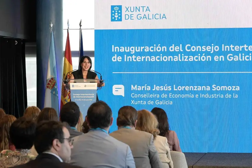 La conselleira de Economía e Industria, María Jesús Lorenzana, inauguró hoy el Consejo Interterritorial de Internacionalización.