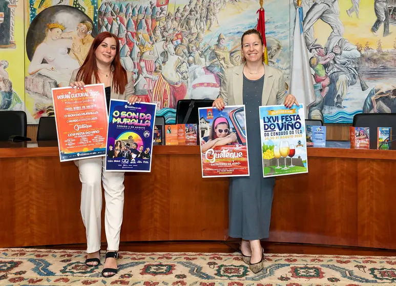 La alcaldesa, Marta Valcárcel, y la concejala de Cultura, Lorena Soto.