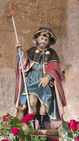 San Roque de Arantei. Imagen que se venera en la iglesia parroquial.