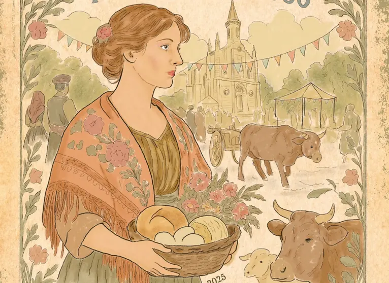 Fragmento del cartel dem la Feira de los Remedios.