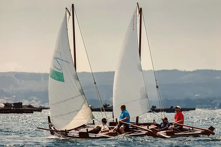 Dornas durante una regata.