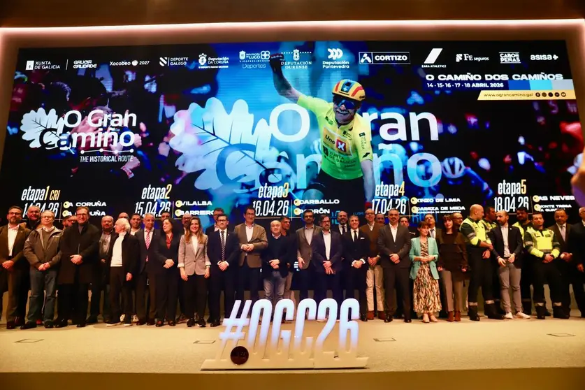 Autoridades de la Xunta y representantes de la organizaci&oacute;n presentan la quinta edici&oacute;n de O Gran Cami&ntilde;o. The Historical Route, que se disputar&aacute; del 14 al 18 de abril recorriendo las cuatro provincias gallegas y reforzando la proyecci&oacute;n internacional de Galicia a trav&eacute;s del ciclismo.