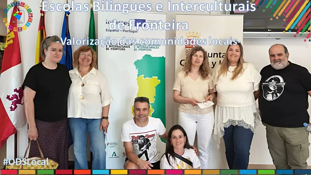 Las profesoras Anabela Magalh&atilde;es, F&aacute;tima Marinho y Sara Costa, de la Escola B&aacute;sica de Ponte de Lima, durante el encuentro anual del Proyecto Escuelas Biling&uuml;es e Interculturales de Frontera (PEBIF) celebrado en Zamora.