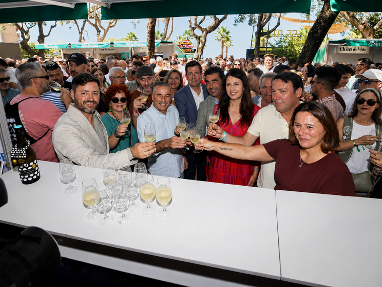 La conselleira do Medio Rural, Mar&iacute;a Jos&eacute; G&oacute;mez, participa en el brindis inaugural de la LXXIV Festa do Albari&ntilde;o de Cambados, una de las grandes citas vin&iacute;colas de Galicia.