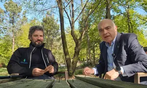 Sergio Quiroga, CEO fundador de Ecocelta, concede una entrevista a DL-G, a su director Roberto Ledo, en las instalaciones de la empresa.