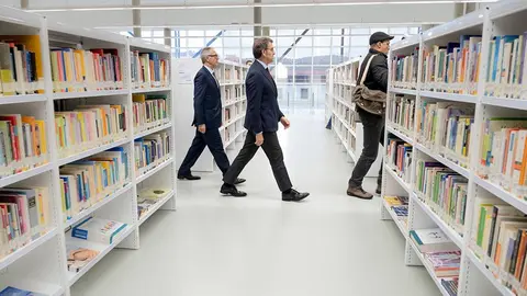 O presidente da Xunta participou na inauguración da nova sede da Biblioteca Pública do Estado en Ourense, acompañado polo ministro de Cultura e Deporte.