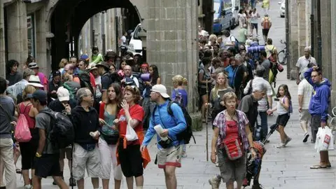 La rúa del Villar en Santiago de Compostela.  ARCHIVO. 