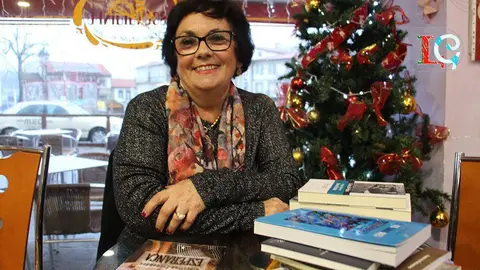 La escritora Albertina Fernandex, entrevistada por DL-G, en Monção.