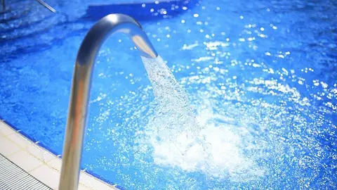 Water of  a swimming  pool in a wellness center