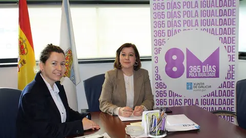 A secretaria xeral da Igualdade, Susana López Abella, reúnese coa alcaldesa de Salvaterra de Miño, Marta Valcárcel.