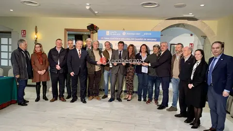 Los representantes de 14 ayuntamientos del Camino de Invierno.