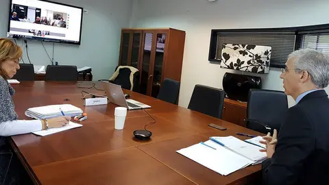 El conselleiro de Econom&iacute;a, Empleo e Industria, Francisco Conde, se reuni&oacute; hoy por videoconferencia con las distintas delegaciones del Instituto Gallego de Seguridad y Salud Laboral (Issga).