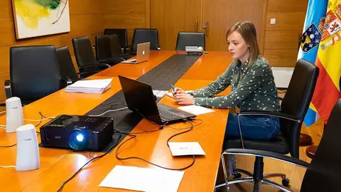 1La conselleira de Política Social y los demás representantes autonómicos del área social mantuvieron una reunión por videoconferencia con el vicepresidente segundo y ministro de Derechos Sociales y Agenda 2030, Pablo Iglesias.
