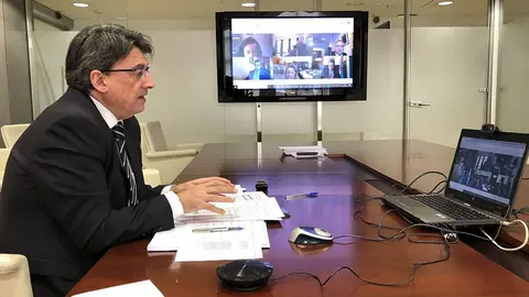 El director general de Justicia, Juan José Martín, participó hoy por videoconferencia en la comisión de seguimiento del coronavirus del TSXG.