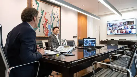 El titular del Ejecutivo gallego estuvo acompañado por el secretario general de la Emigración, Antonio Rodríguez Miranda y, desde Buenos Aires, el delegado de la Xunta en Argentina y Uruguay, Alejandro López Dobarro.