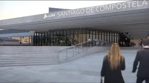Recreación de la nueva Estación Intermodal de Santiago de Compostela. 