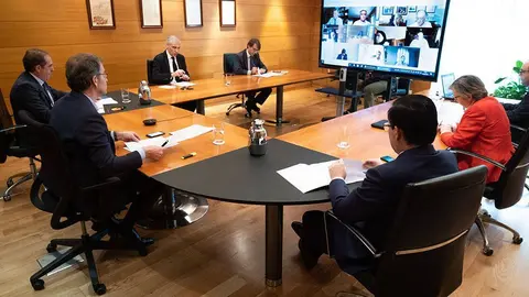 El presidente de la Xunta, Alberto Núñez Feijóo, participó hoy en el encuentro.