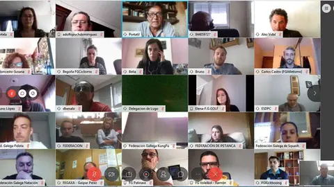 Lete Lasa mantuvo una reunión de trabajo en el día de hoy con las 58 federaciones deportivas gallegas para abordar la herramienta de identificación de situaciones deportivas de contagio de la covid-19 en el deporte gallego -FISICOVID-19 DXTGALEGO-.