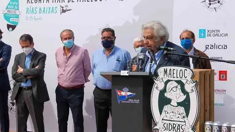 Un momento del acto de presentación Mar de Maeloc Rías Baixas. MARÍA DEVESA. 