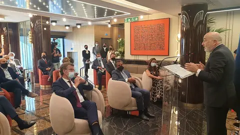 Un momento durante el discurso de Losada  en la inauguracón del hotel DoubleTree By Hilton de A Coruña. 