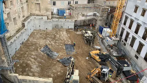 Obras en el casco vello de Vigo. ARCHIVO. 