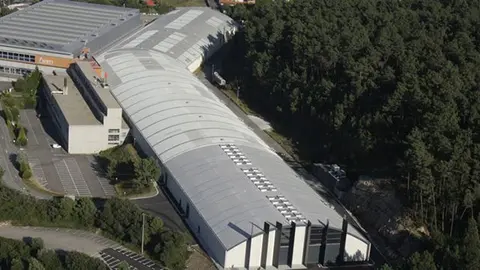 Vista aérea del recinto ferial de Vigo. 