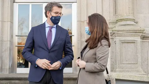 El presidente de la Xunta se reunió esta mañana con la alcaldesa de A Coruña, Inés Rey.