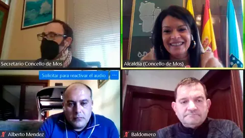 Participantes en la videoconferencia con la alcaldesa Nidia Arévalo. 