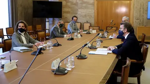 El titular de la Xunta se reuni&oacute; esta tarde con la vicepresidenta cuarta y ministra para la Transici&oacute;n Ecol&oacute;gica y el Reto Demogr&aacute;fico, en la que abord&oacute; la situaci&oacute;n que atraviesan plantas como Meirama, Endesa-As Pontes, Siemens-Gamesa, Alcoa, Alu-Ib&eacute;rica o Ence.