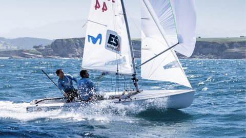 Warm Up Vilamoura 470.- Jordi Xammar y Nicolás Rodríguez. MARÍA MUIÑA/RFEV 