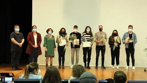 Anxo Rodríguez, Jennifer Abal, Sabela Martínez, Jorge Guille, Ana Fernández e Xosé Manuel Martínez, gañadores. 