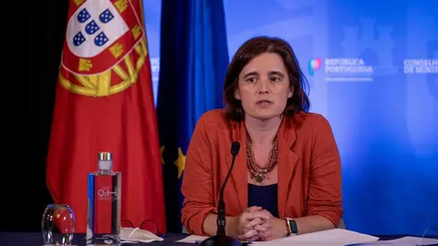 Ministra de Estado y Presidencia, Mariana Vieira da Silva, en la rueda de prensa posterior a la reunión del Consejo de Ministros, Lisboa, 17 de junio de 2021 JOÃO BICA.