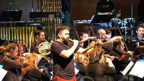 O multiinstrumentista Abraham Cupeiro, que interpretará varias pezas súas. 