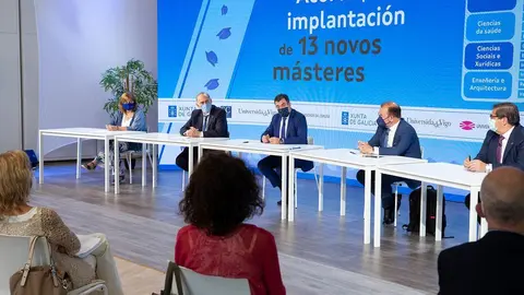 El conselleiro de Cultura, Educación y Universidad y los tres rectores del Sistema Universitario de Galicia (SUG) dieron a conocer la manifestación de interés de cada una de las universidades sobre estas nuevas titulaciones.