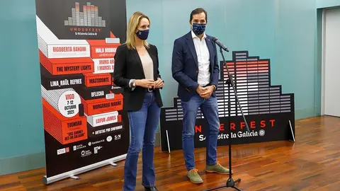 O director de Industrias Culturais, Jacobo Sutil, e a delegada territorial da Xunta en Vigo, Marta Fernández-Tapias, participaron na presentación da programación que se desenvolverá do 7 ao 12 de outubro.